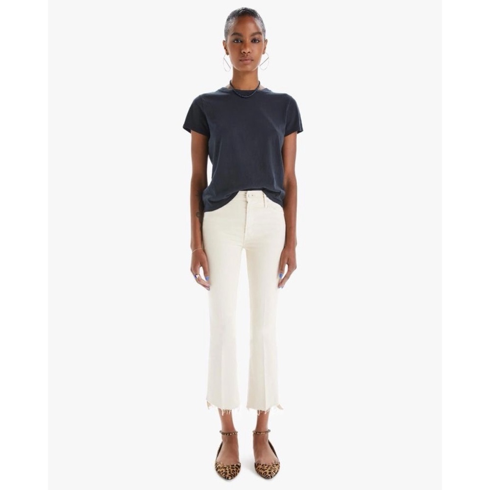 Mother high waisted rascal ankle fray in Chalk it up